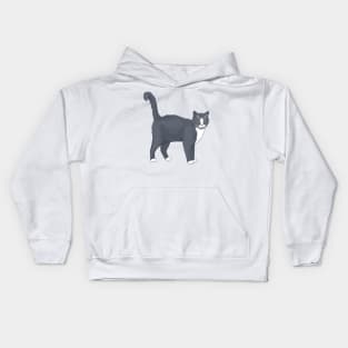 Tuxedo Short Hair Cat Kids Hoodie